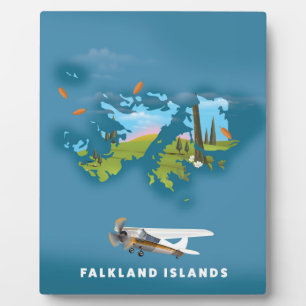 Geïllustreerde kaart van Falklandeilanden Fotoplaat