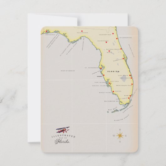 Geïllustreerde kaart van Florida (Achterkant)