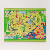  geïllustreerde kaart van Georgië Legpuzzel (Horizontaal)
