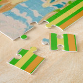  geïllustreerde kaart van Georgië Legpuzzel (Zijkant)