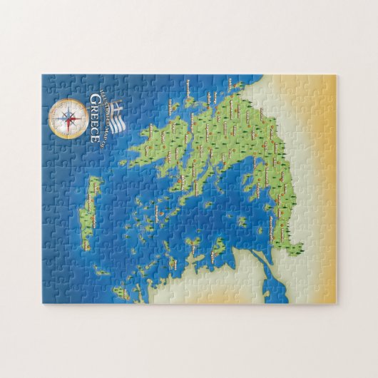 geïllustreerde kaart van Griekenland Legpuzzel (Horizontaal)