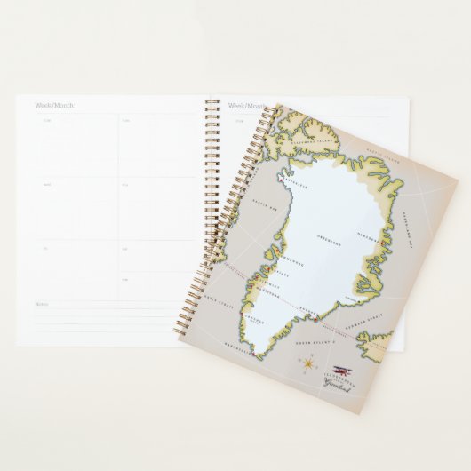 Geïllustreerde kaart van Groenland Planner (Display)