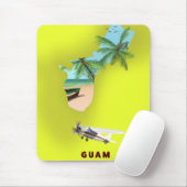 Geïllustreerde kaart van Guam reisposter Muismat (Met muis)