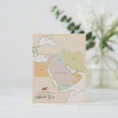 Geïllustreerde kaart van het Midden-Oosten. (Staand voorkant)