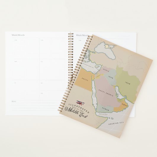 Geïllustreerde kaart van het Midden-Oosten. Planner (Display)
