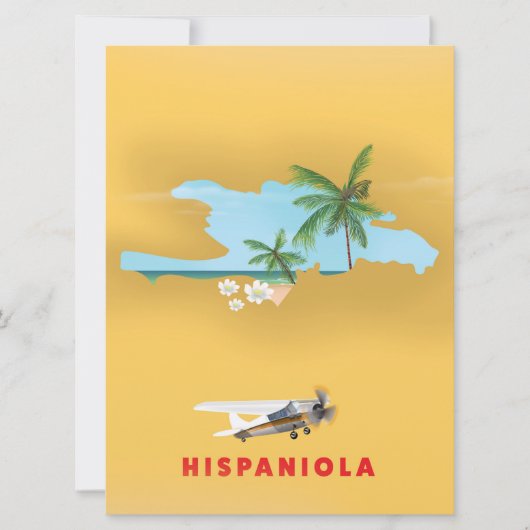 Geïllustreerde kaart van Hispaniola print. (Voorkant)