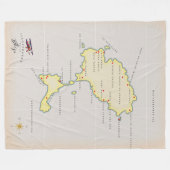 Geïllustreerde kaart van Ibiza Fleece Deken (Voorkant (Horizontaal))
