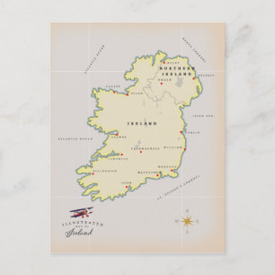 Geïllustreerde kaart van Ierland