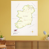Geïllustreerde kaart van Ierland Canvas Afdruk (Insitu (Woonkamer))