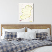 Geïllustreerde kaart van Ierland Canvas Afdruk (Insitu (Slaapkamer))