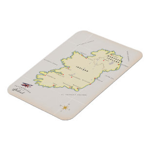 Geïllustreerde kaart van Ierland Magneet