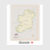 Geïllustreerde kaart van Ierland Sticker (Vel)