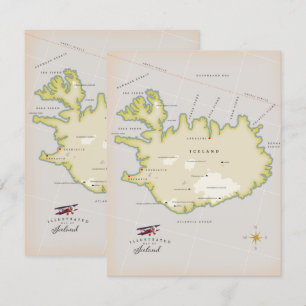 Geïllustreerde kaart van IJsland