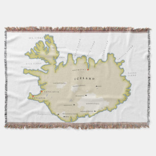 Geïllustreerde kaart van IJsland Deken