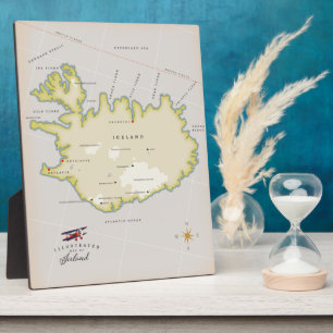 Geïllustreerde kaart van IJsland Fotoplaat