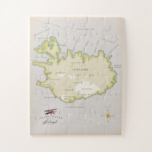 Geïllustreerde kaart van IJsland Legpuzzel
