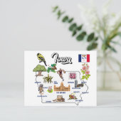 geïllustreerde kaart van Iowa in de VS (Staand voorkant)