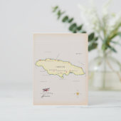 Geïllustreerde kaart van Jamaica. (Staand voorkant)