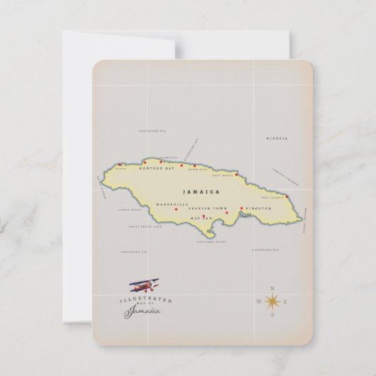 Geïllustreerde kaart van Jamaica. (Achterkant)