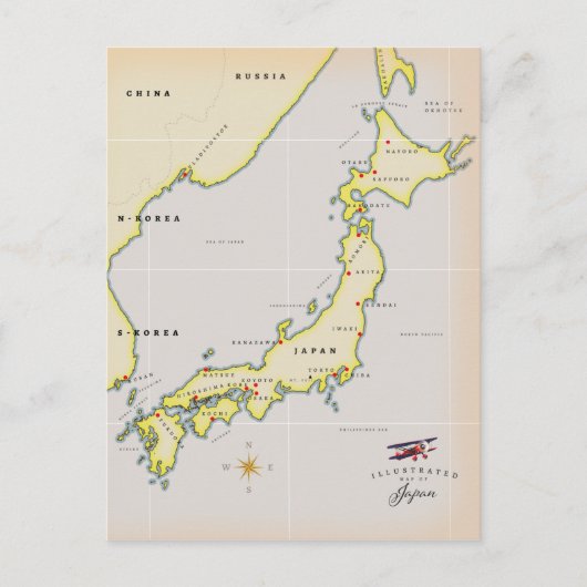 Geïllustreerde kaart van Japan (Voorkant)