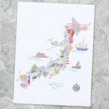 Geïllustreerde kaart van Japan