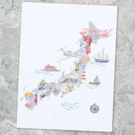 Geïllustreerde kaart van Japan