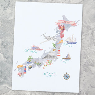 Geïllustreerde kaart van Japan