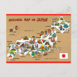 Geïllustreerde kaart van Japan ansichtkaart