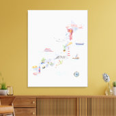 Geïllustreerde kaart van Japan Canvas Afdruk (Insitu (Woonkamer))