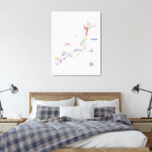 Geïllustreerde kaart van Japan Canvas Afdruk (Insitu (Slaapkamer))