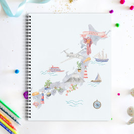 Geïllustreerde kaart van Japan Notitieboek