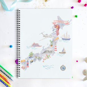 Geïllustreerde kaart van Japan Notitieboek