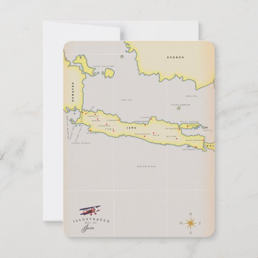 Geïllustreerde kaart van Java. (Achterkant)