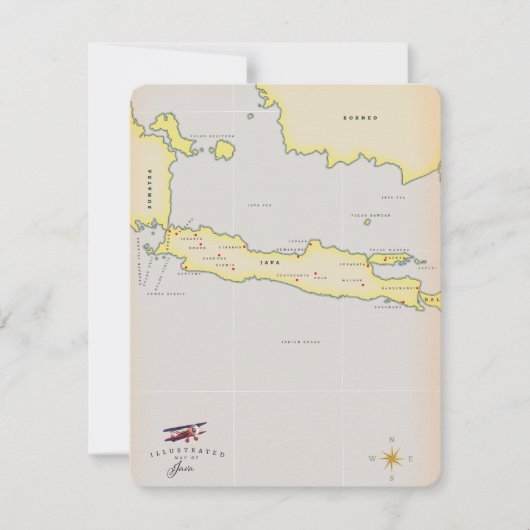 Geïllustreerde kaart van Java. (Voorkant)