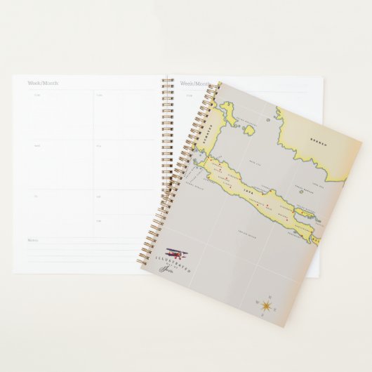 Geïllustreerde kaart van Java. Planner (Display)
