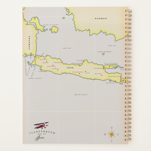 Geïllustreerde kaart van Java. Planner (Achterkant)