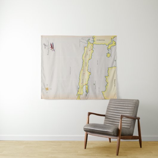 Geïllustreerde kaart van Java. Wandkleed (In Situ (horizontaal))
