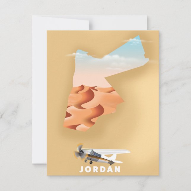 Geïllustreerde kaart van Jordanië reisposter (Voorkant)