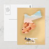 Geïllustreerde kaart van Jordanië reisposter (Voorkant / Achterkant)
