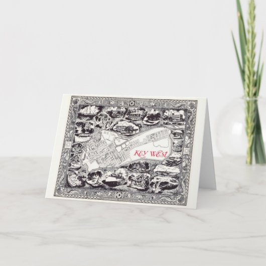 Geïllustreerde kaart van  Key West (Voorkant)