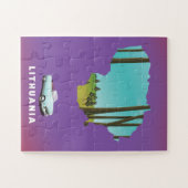 Geïllustreerde kaart van Litouwen reisposter Legpuzzel (Horizontaal)