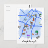 Geïllustreerde kaart van Loughborough (Voorkant / Achterkant)