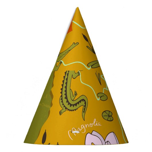 Geïllustreerde kaart van Louisiana: reishoogtepunt Feesthoedjes (Links)