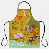 Geïllustreerde kaart van Louisiana: reishoogtepunt Schort (Voorkant)