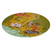 Geïllustreerde kaart van Louisiana: reishoogtepunt Snijplank (Hoek)