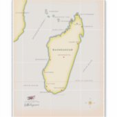 Geïllustreerde kaart van Madagaskar Sticker (Voorkant)