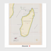 Geïllustreerde kaart van Madagaskar Sticker (Vel)