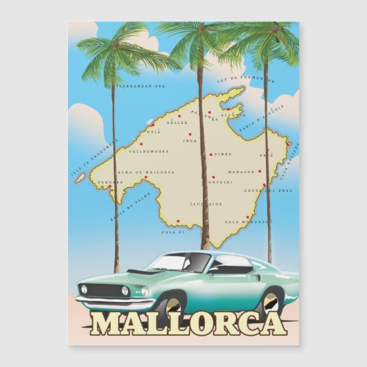 Geïllustreerde kaart van Mallorca (Voorkant)