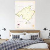Geïllustreerde kaart van Mallorca Canvas Afdruk (Insitu (Slaapkamer))