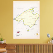 Geïllustreerde kaart van Mallorca Canvas Afdruk (Insitu (Woonkamer))